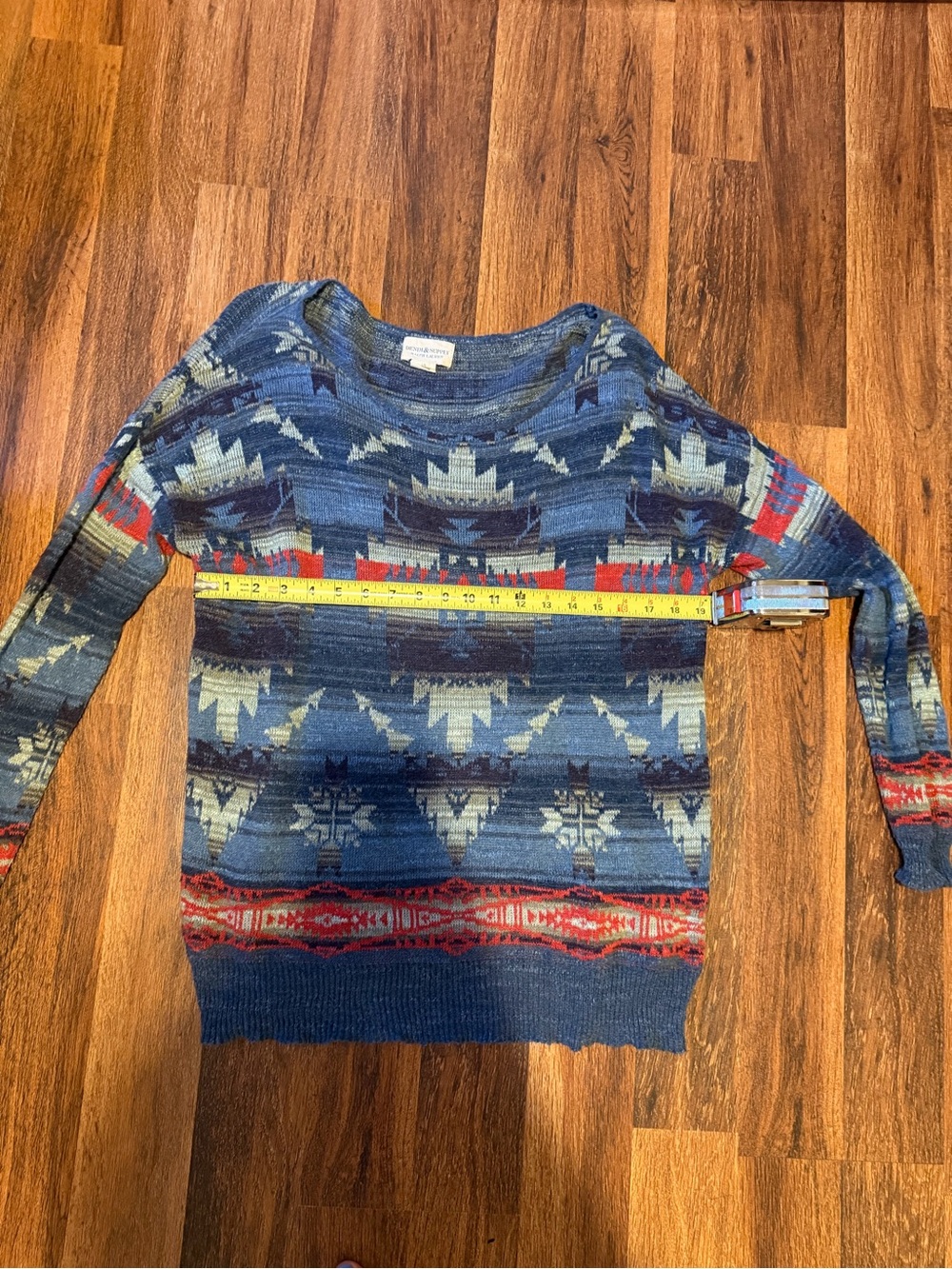 Vintage Ralph Lauren Blue Patterned Aztec-Print Women's Sweater - Picture 4 of 10